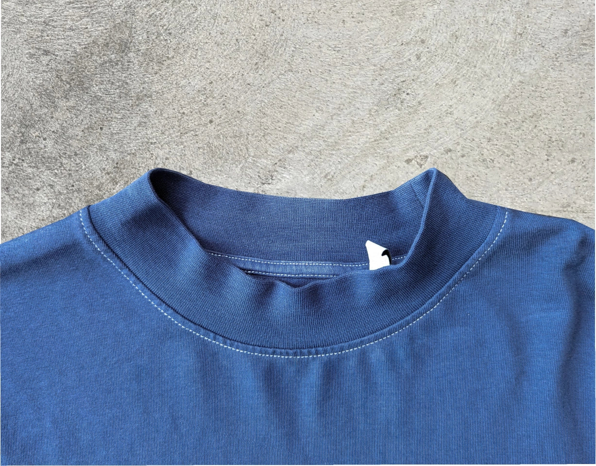 Overdyed Blue Mockneck