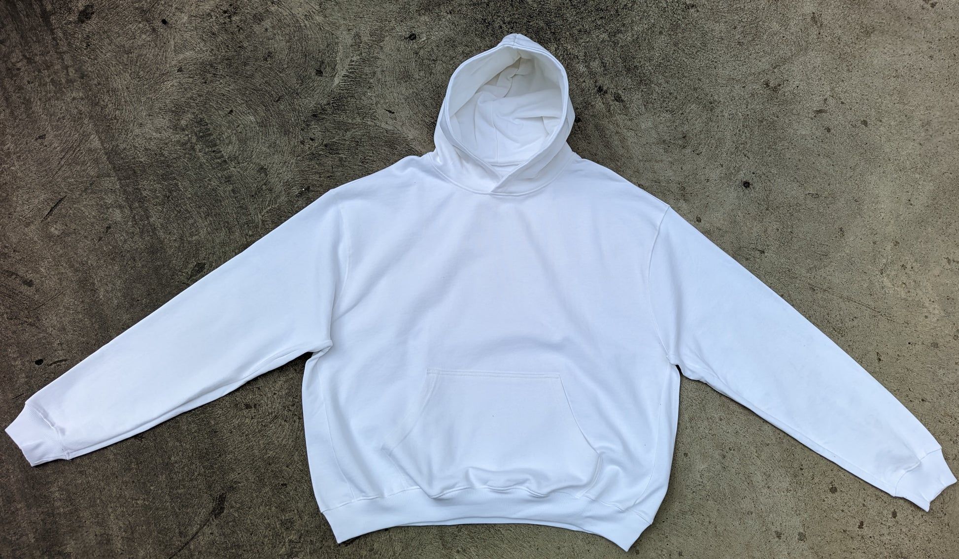 Oversized Heavyweight Hoodie White French Terry Cotton