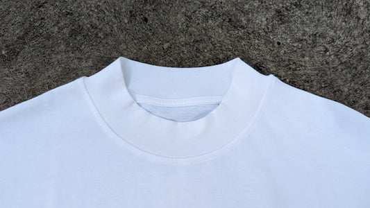 White Boxy Mockneck T-Shirt